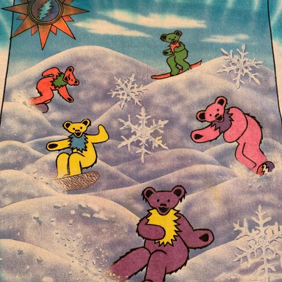 Vintage ‘90 Grateful Dead Snowboard Bears Tie Dye - Picture 5 of 9